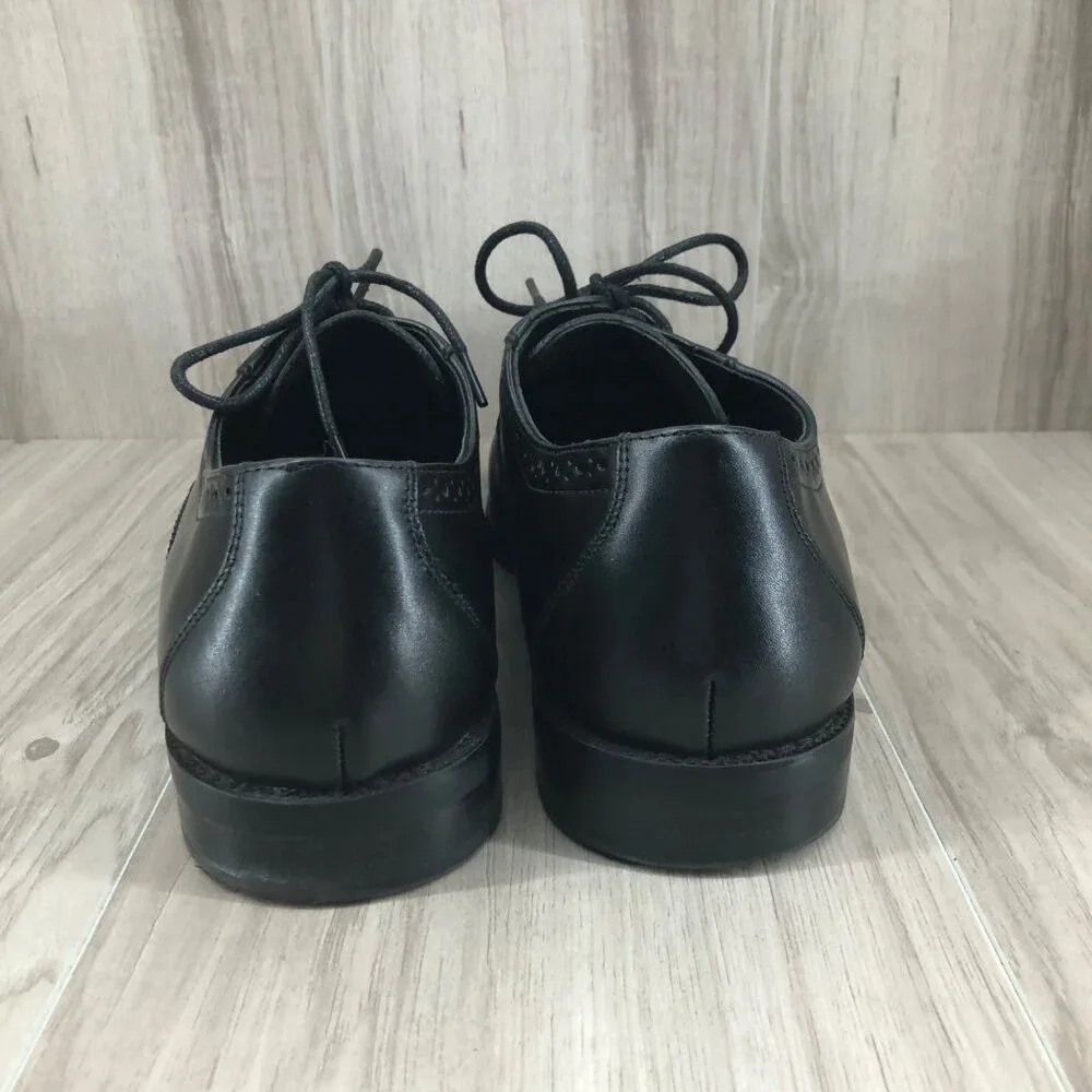 Stacy Adams Shoes Mens 11.5M Black Leather Wingtip Lace Up Derby Oxfords